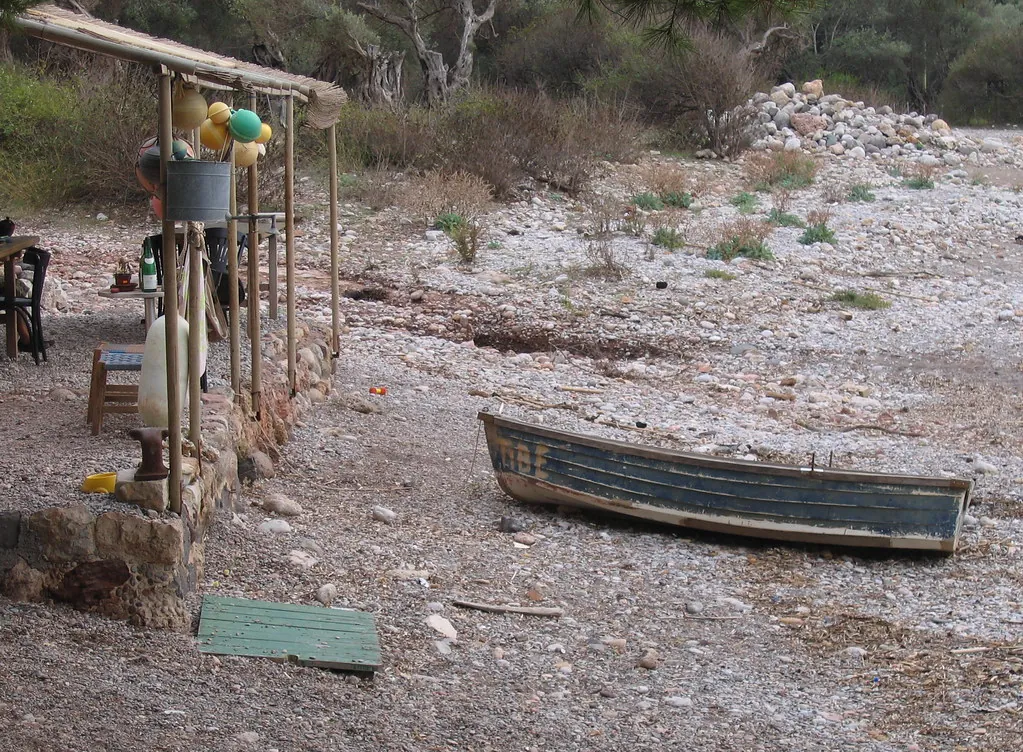 Boat on Cala Tuent Beach